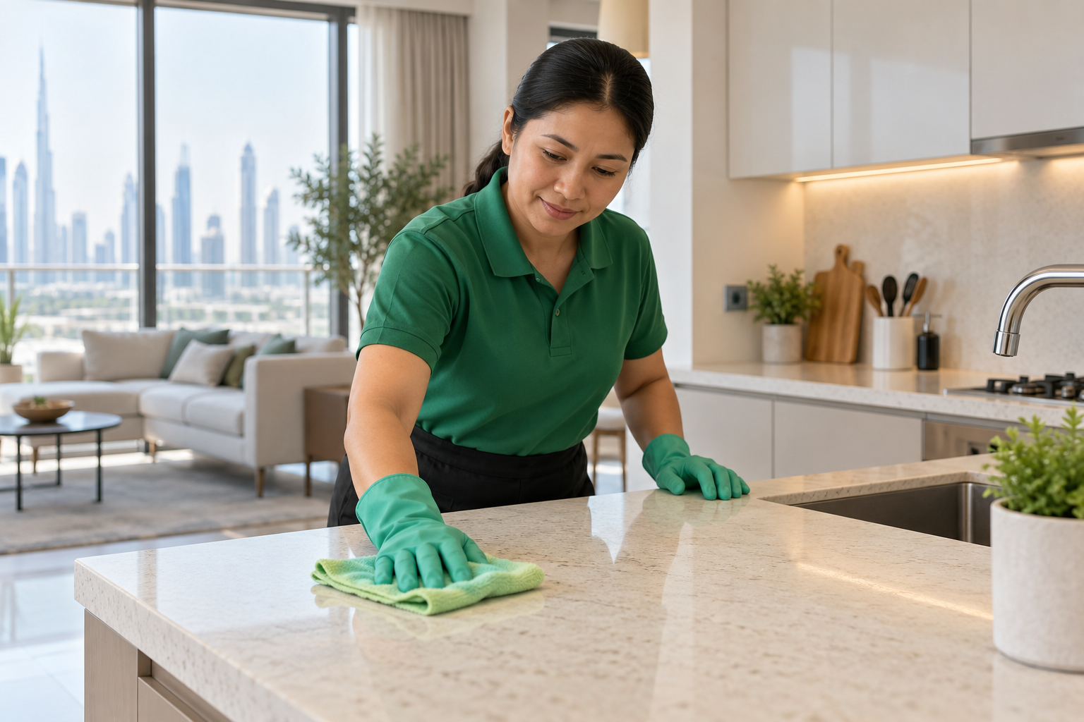 Home cleaning in a modern apartment
